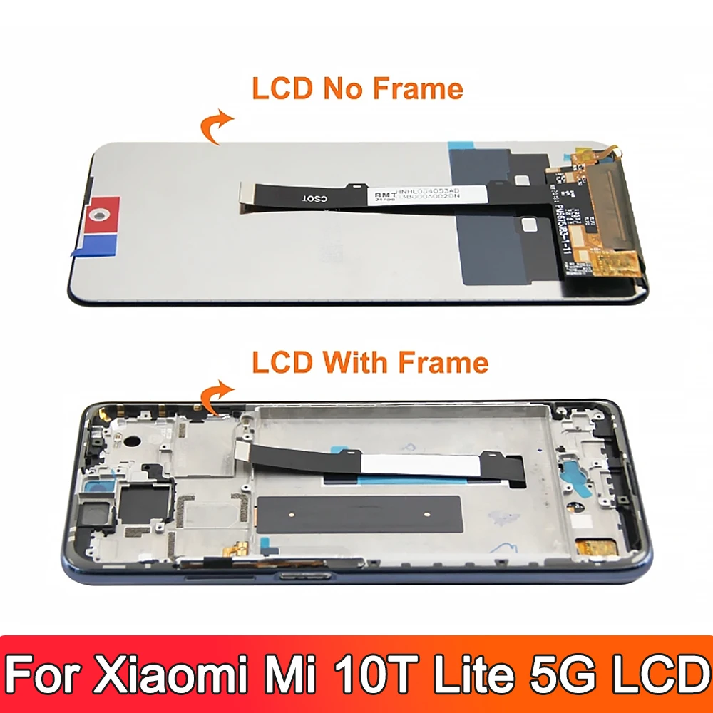 6.67\'LCD Mi 10T Lite 5G Screen Replacement, for Xiaomi Mi 10T Lite 5G M2007J17G LCD Display Touch Screen Digitizer with Frame