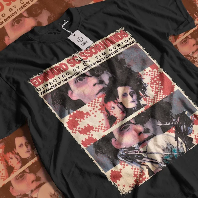 Estética Edward Scissorhands Vintage Película Streetwear Unisex Gráfico clásico Unisex Camiseta de manga corta