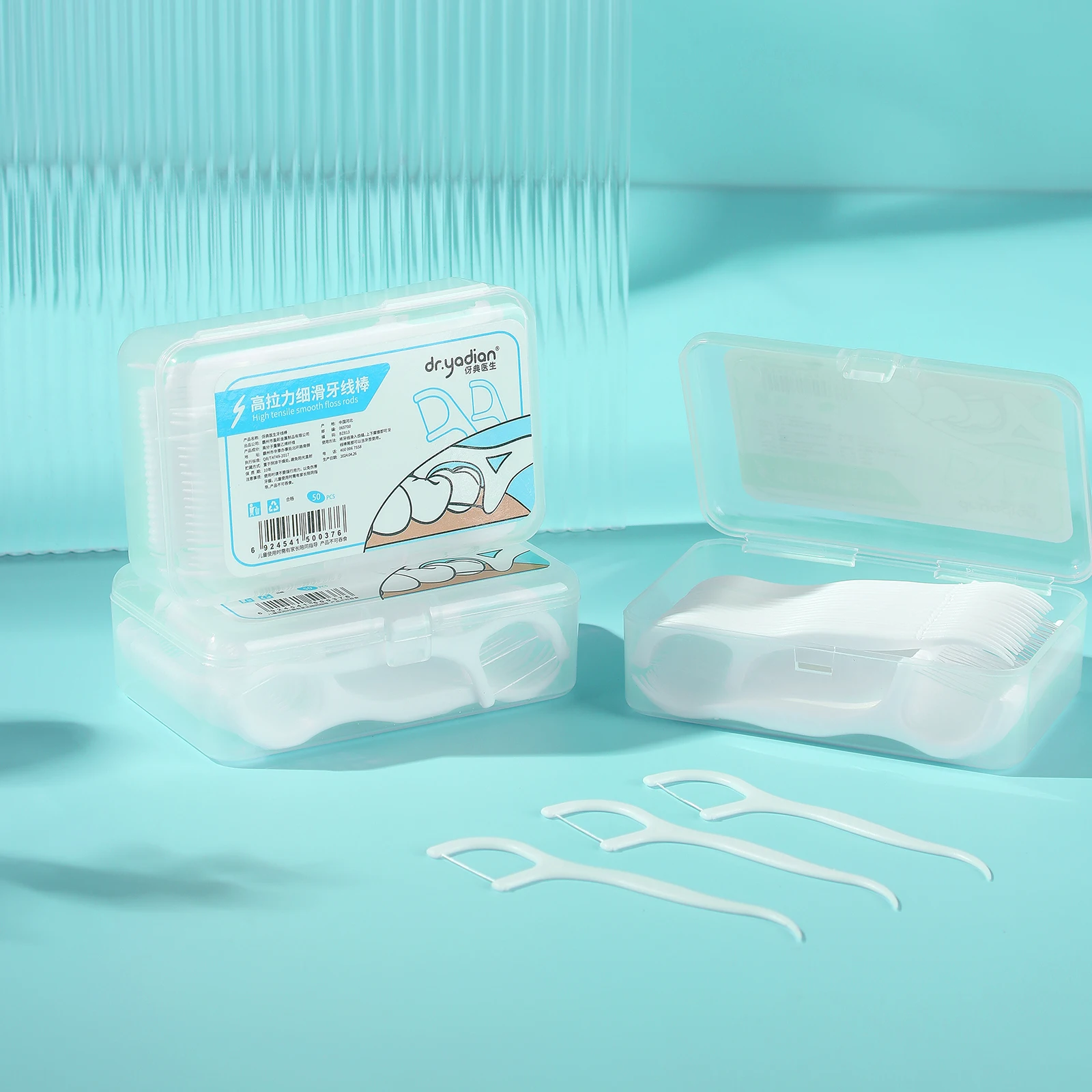 Dr.Yadent Tooth Pick Floss مادة خيط تنظيف الأسنان المتينة لا توضع على اللثة الحساسة بكفاءة إزالة البقايا والطاعون