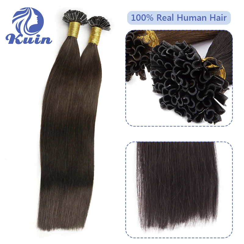 Straight Keratin Capsule Nail Tip Human Hair Extensions U Tip Human Hair Extensions Ombre Color Custom Natural Real Fushion Hair