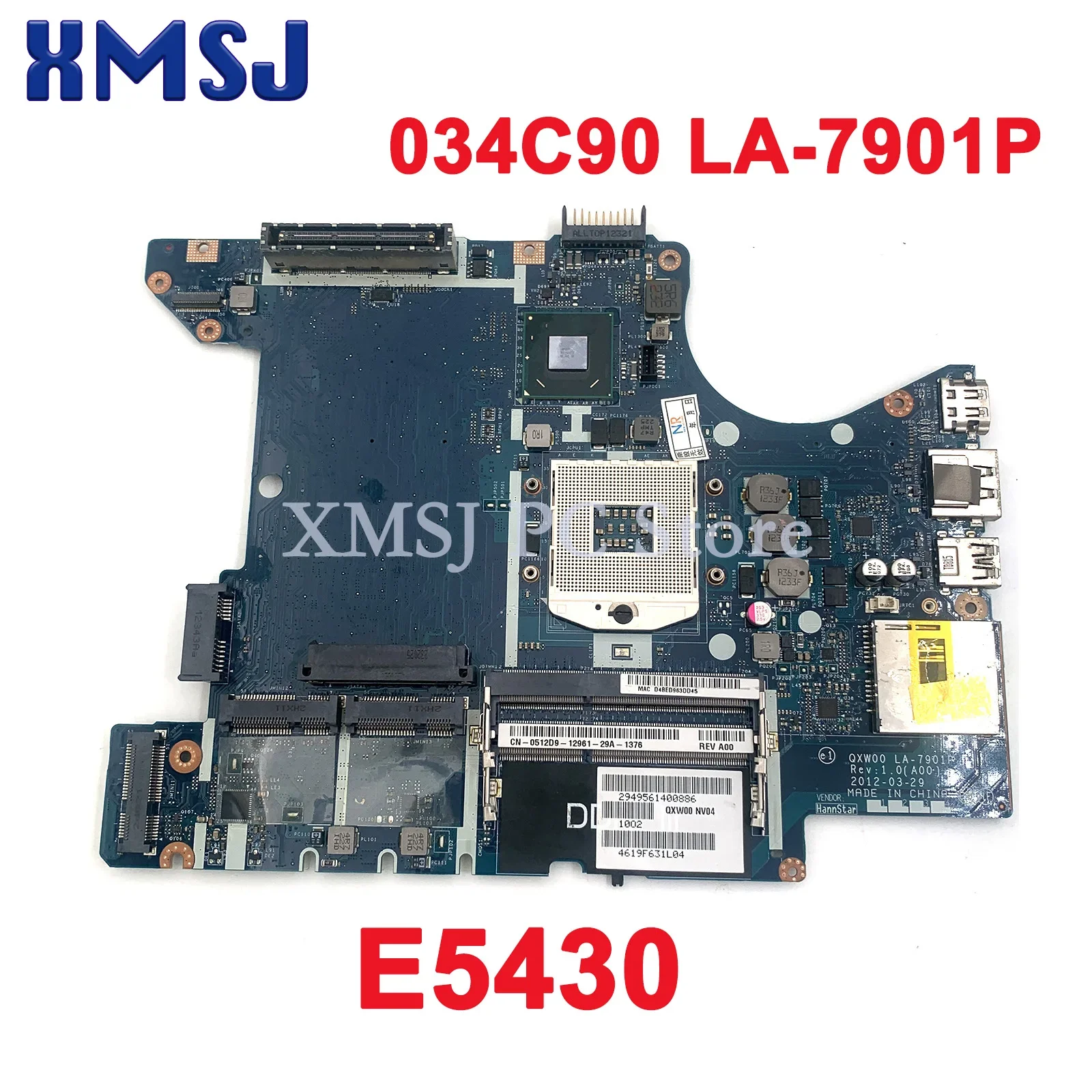 

For DELL Latitude E5430 Laptop Motherboard 034C90 LA-7901P SLJ8C DDR3 Notebook Mainboard