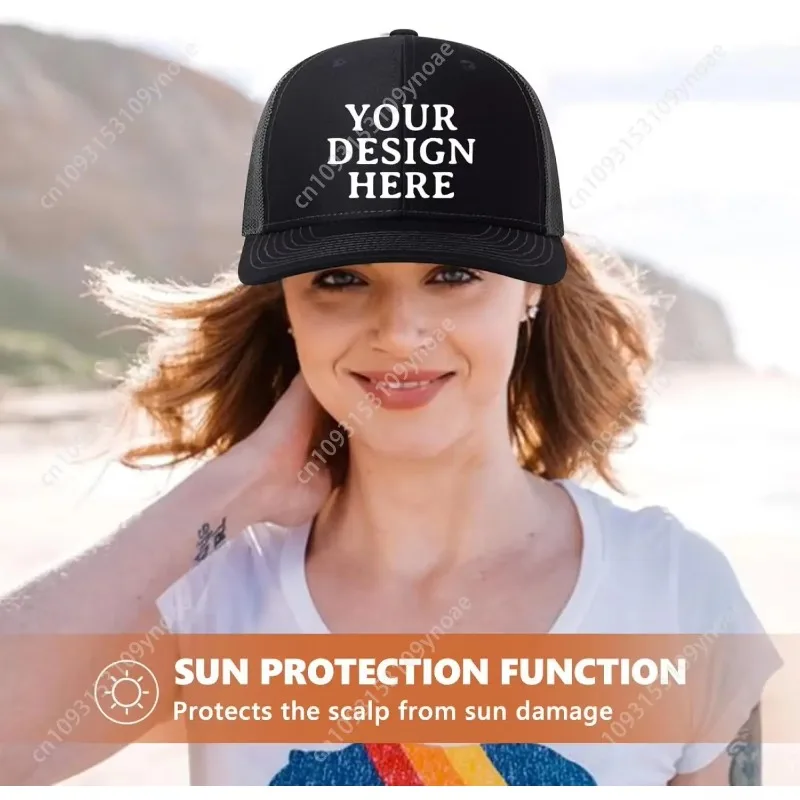 قبعة مخصصة للرجال والنساء صمم قبعة سائق الشاحنة المخصصة الخاصة بك السائبة إضافة شعار نص الصورة الرجال امرأة في الهواء الطلق عادية حفلة Headwea #5