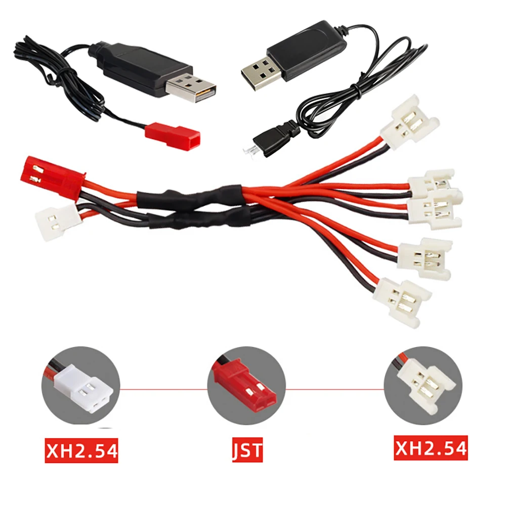 Batteria Lipo 3.7V 650mAh 852540 e caricabatterie Usb 5 in 2 per parti di droni SYMA X5C X5C-1 X5 H5C X5SW X6SW H9D H5C RC set di batterie