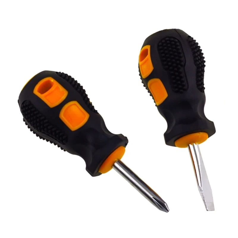 2PCS Short Handle Screwdriver Set Mini Portable Radish Head Flat Automotive Manual Dropshipping