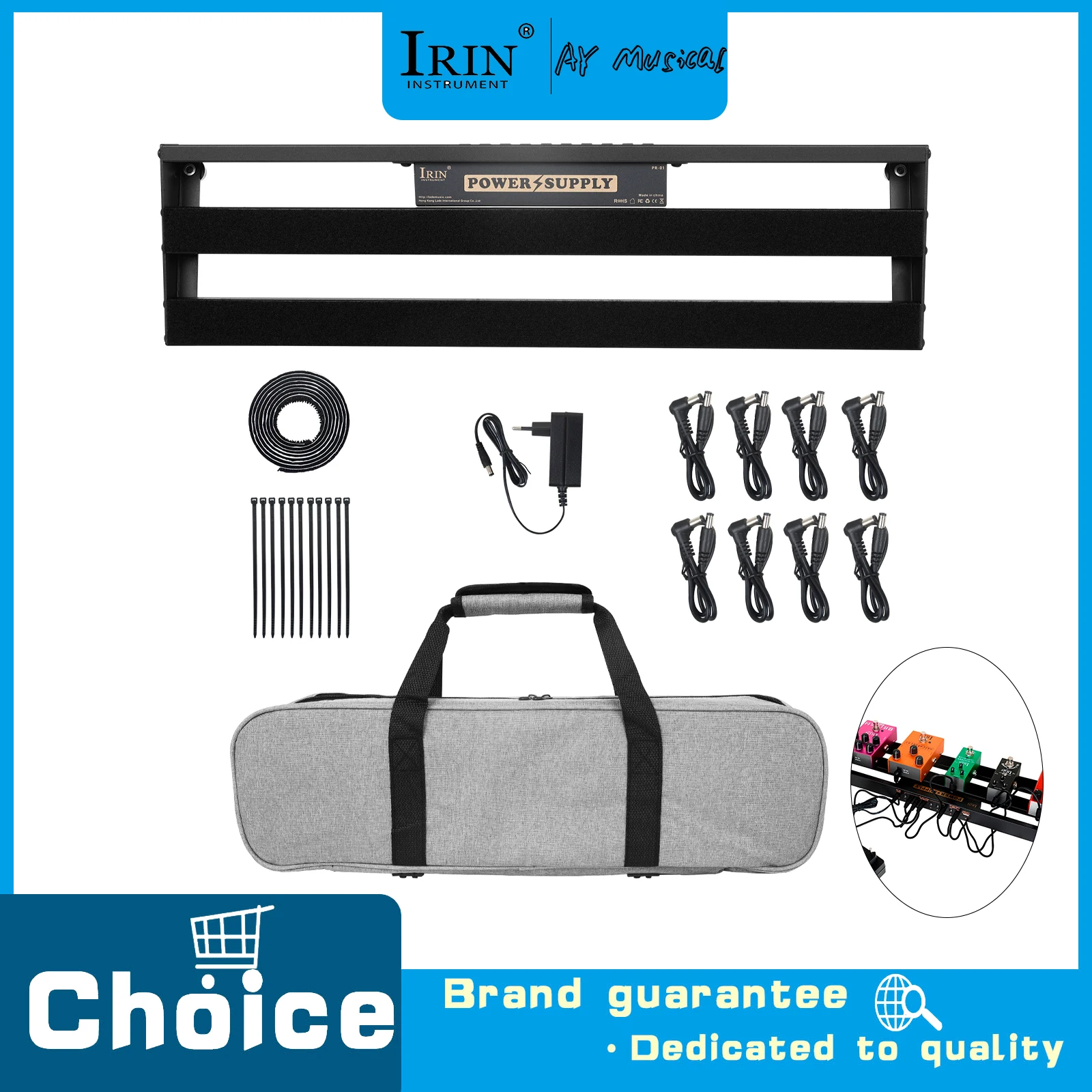 IRIN Guitar Effect Pedal Board Built-in Power Supply Complete Kit Effector Pedal Collection Board for Electric Guitar Parts