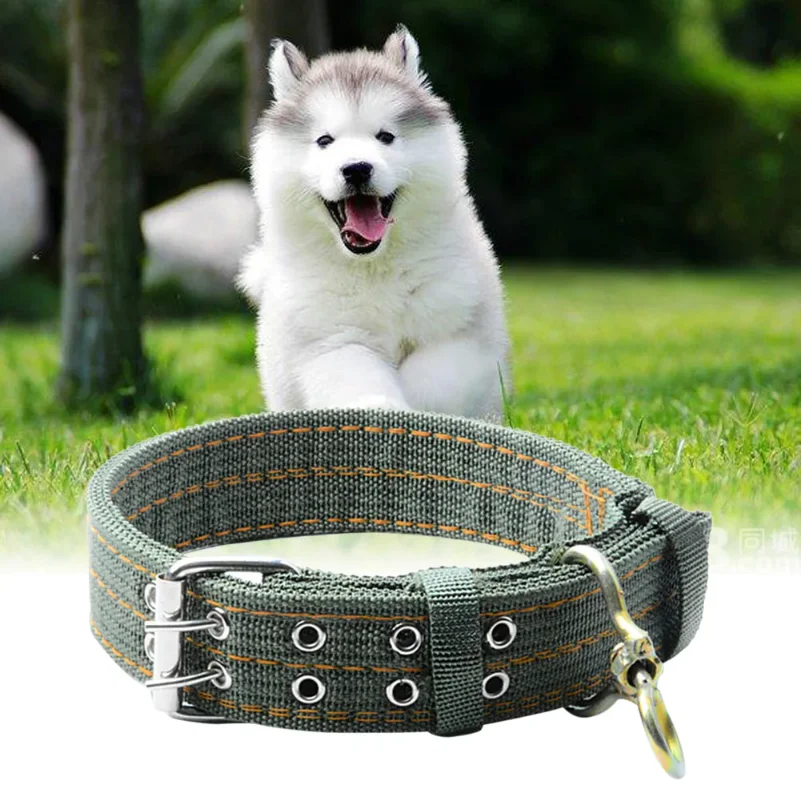 

Pet Dog Double-Breasted Necklace For Big Dog Collar Leads Army Green Pet