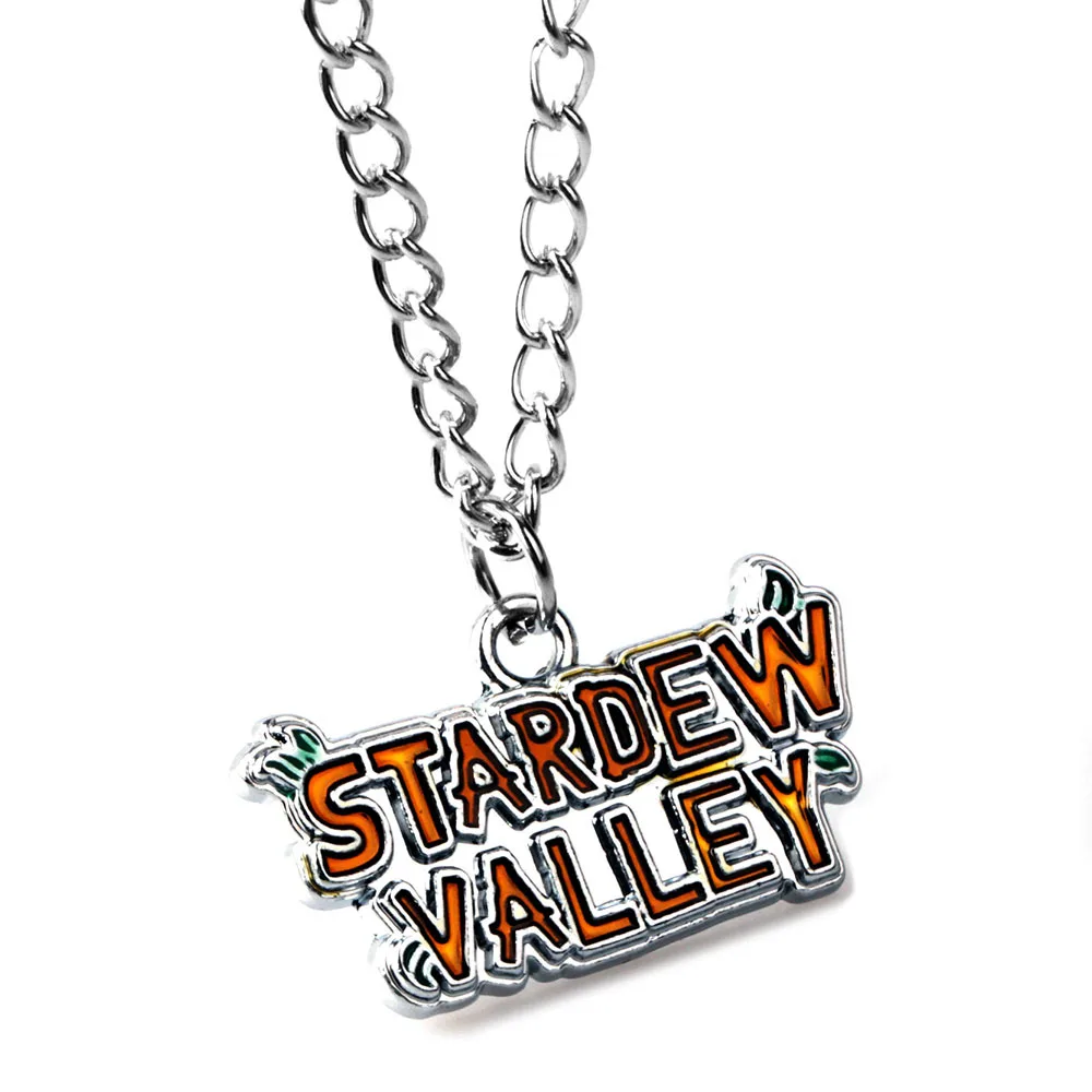 Vintage Stardew Valley Enamel Pendant Necklace for Men Women Fashion Metal Chain Choker Necklace Fans Collectible Jewelry Gifts