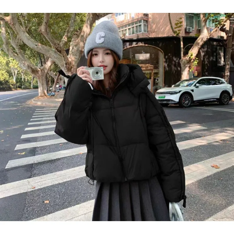 الشتاء نمط جديد أسفل سترة الإناث معطف سميك ودافئ المألوف أسفل ملء معطف قصير/فضفاض مع هود معطف الشتاء النساء