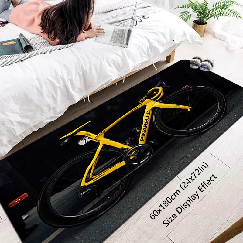 Balcony Doormat Corridor Carpet Pinarello Bedroom Mat Non-slip Bicycle Kitchen Bike Floor Mats Flannel Room Decor Bathroom Rugs