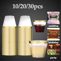 Disposable Plastic Cups Transparent Cups Disposable Kitchenware Birthday Party Wedding Supplies Kitchen Dining Bar Supplies