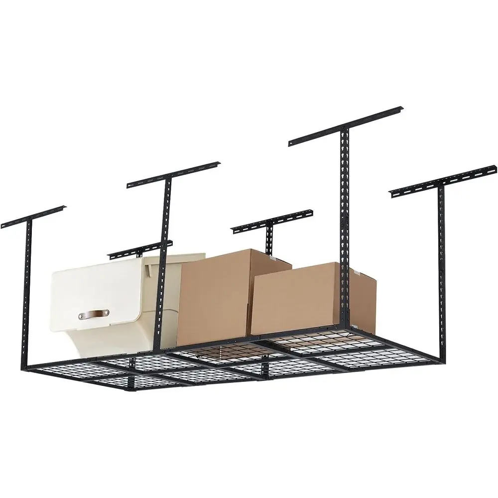 

GarveeHome 3x8-ярусные потолочные стеллажи для гаража, органайзеры для хранения над гаражом, регулируемые потолочные стеллажи, 6 секций