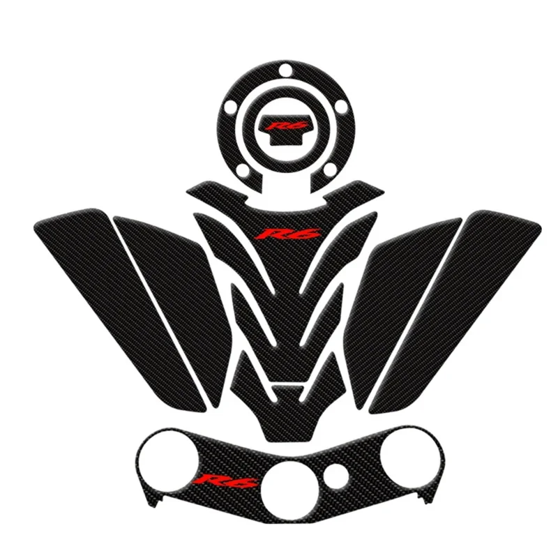 For YZF R6 YZFR6 2006-2017 2016 2015 2014 2013 2012 2011 3D Epoxy Resin Sticker Motorcycle Tank Pad Protective Decals Suitable