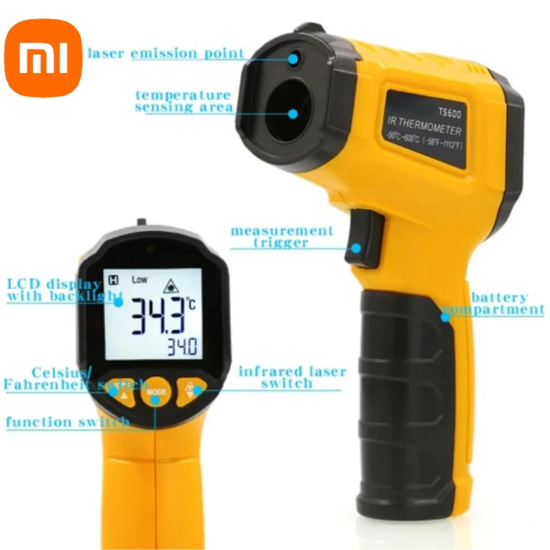 Xiaomi TS380 Infrarot-Berührungsthermometer -50~600 ° C Handheld-Werkzeuge für industrielle, hochpräzise elektronische Temperaturanzeige