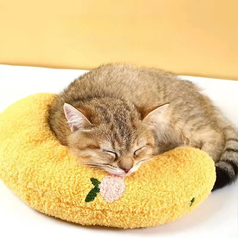 Pet Pillow Cat Dog Sleeping U-Shaped Pillow Neck Protector Thickened With Cotton Soft Comfortable Bite Resistant Pet Supplies