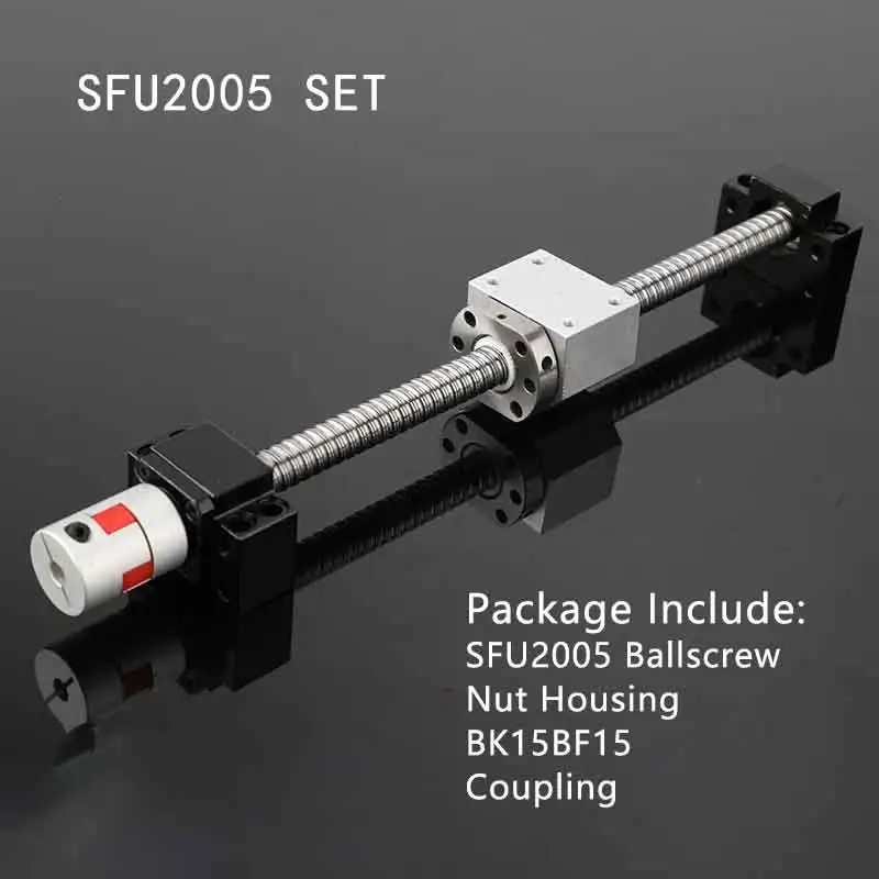 Personalizado Impressora 3d Bola Parafuso Conjunto c5 Usinado Peças de Máquinas Cnc Bola Porca Habitação bk bf Modo Sfu2005