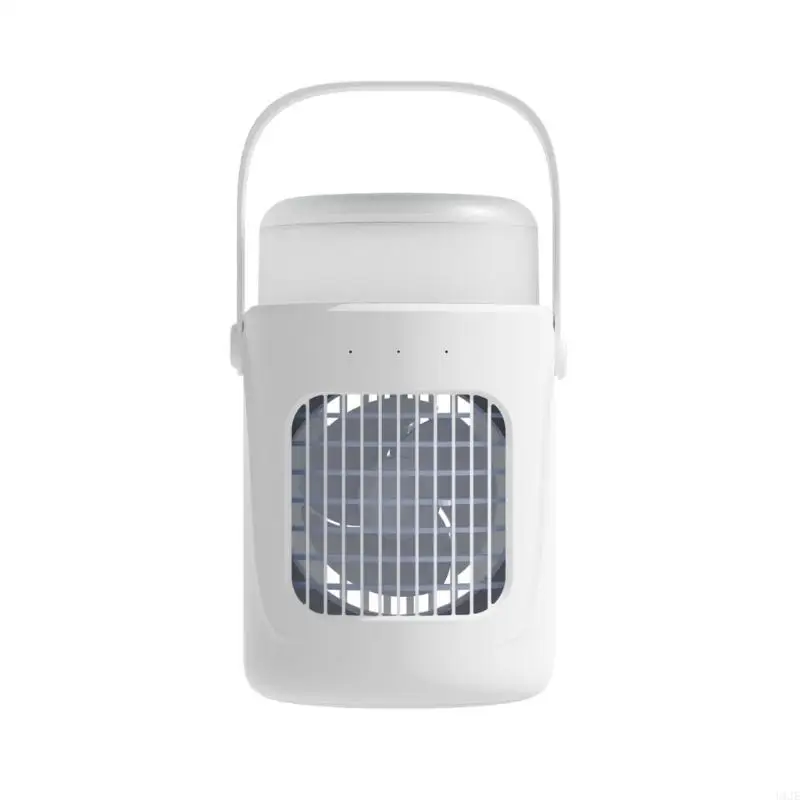 U1JE 휴대용 에어컨 팬 충전식 데스크탑 냉각 팬 3 속도 실내 실외 공간을위한 설정 테이블 팬