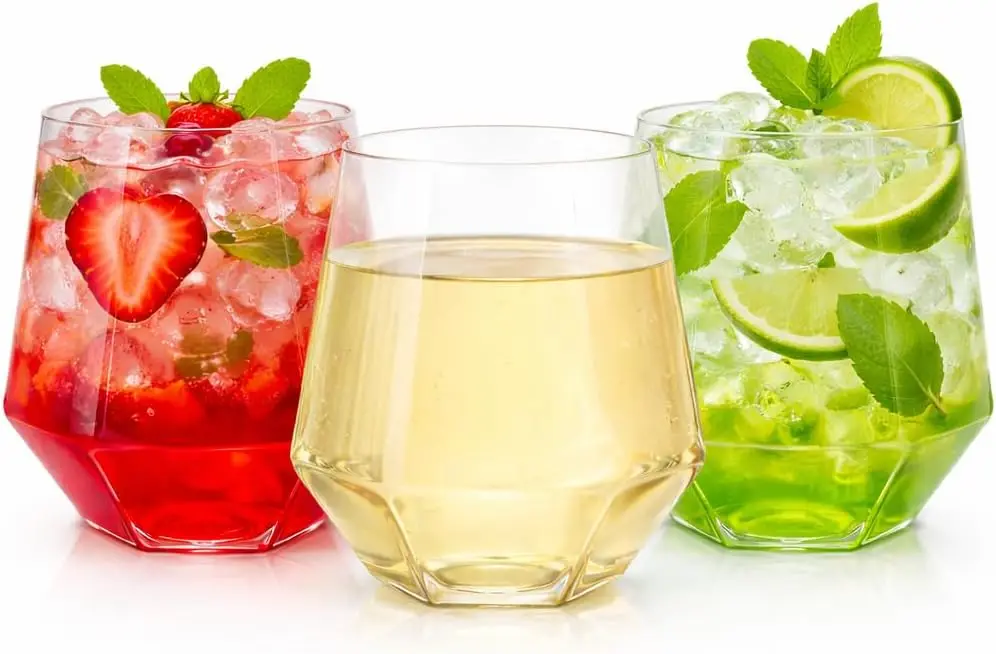 

Набор из 40 небьющихся пластиковых бокалов для вина, шампанского и виски, 12 унций, без ножки, элегантные, прочные, одноразовые, для использования в помещении