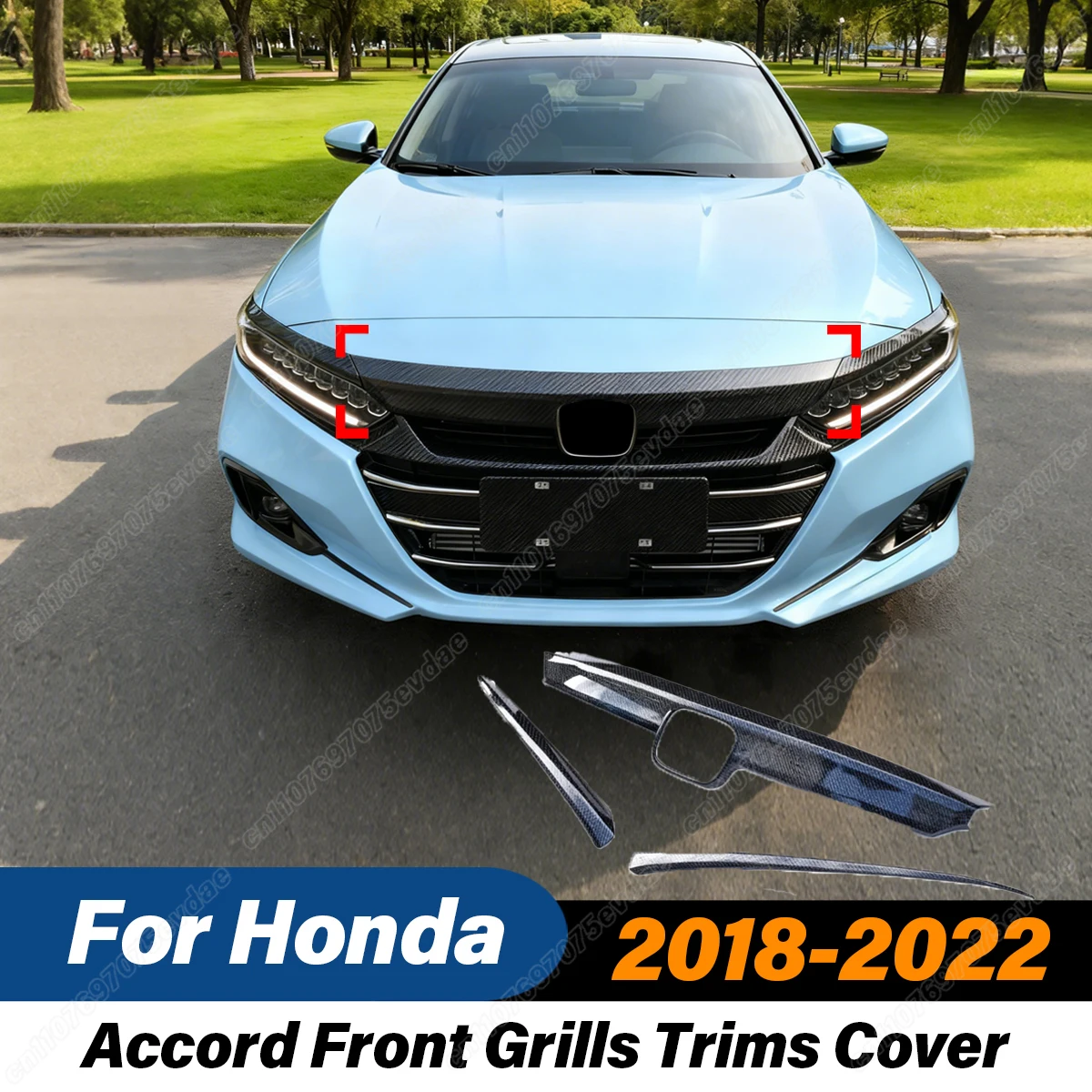 

For Honda 10/10.5th Gen Accord 2018 2019 2020 2021 2022 Front Grills Trims Cover Grille Decorative Strip Exterior Modification