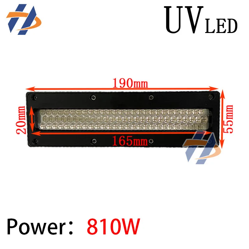 

16520 UVLED UV Ink Drying Curing Lamp 810W Large Industrial UV Flatbed Printer Varnish Curing Light Ricoh G4 G5 Print Head