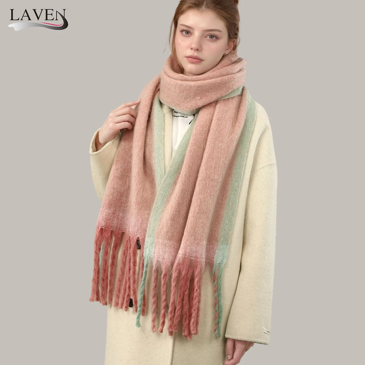 

New Arrival Cashmere Thick Scarf Tassels Shawls Women Winter Warmer Muffler Student Warm Extended Long Scarves Shawl Neckerchief
