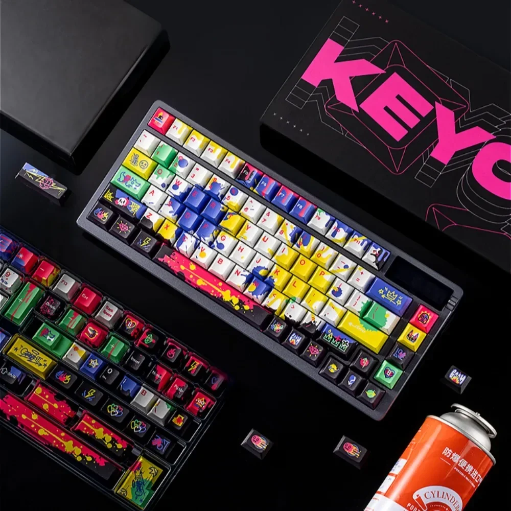 

Cherry 141 Keys, Graffiti Keycap Kit PBT Kit for Mx Cherry Gateron Switch Mechanical Keyboard Kit