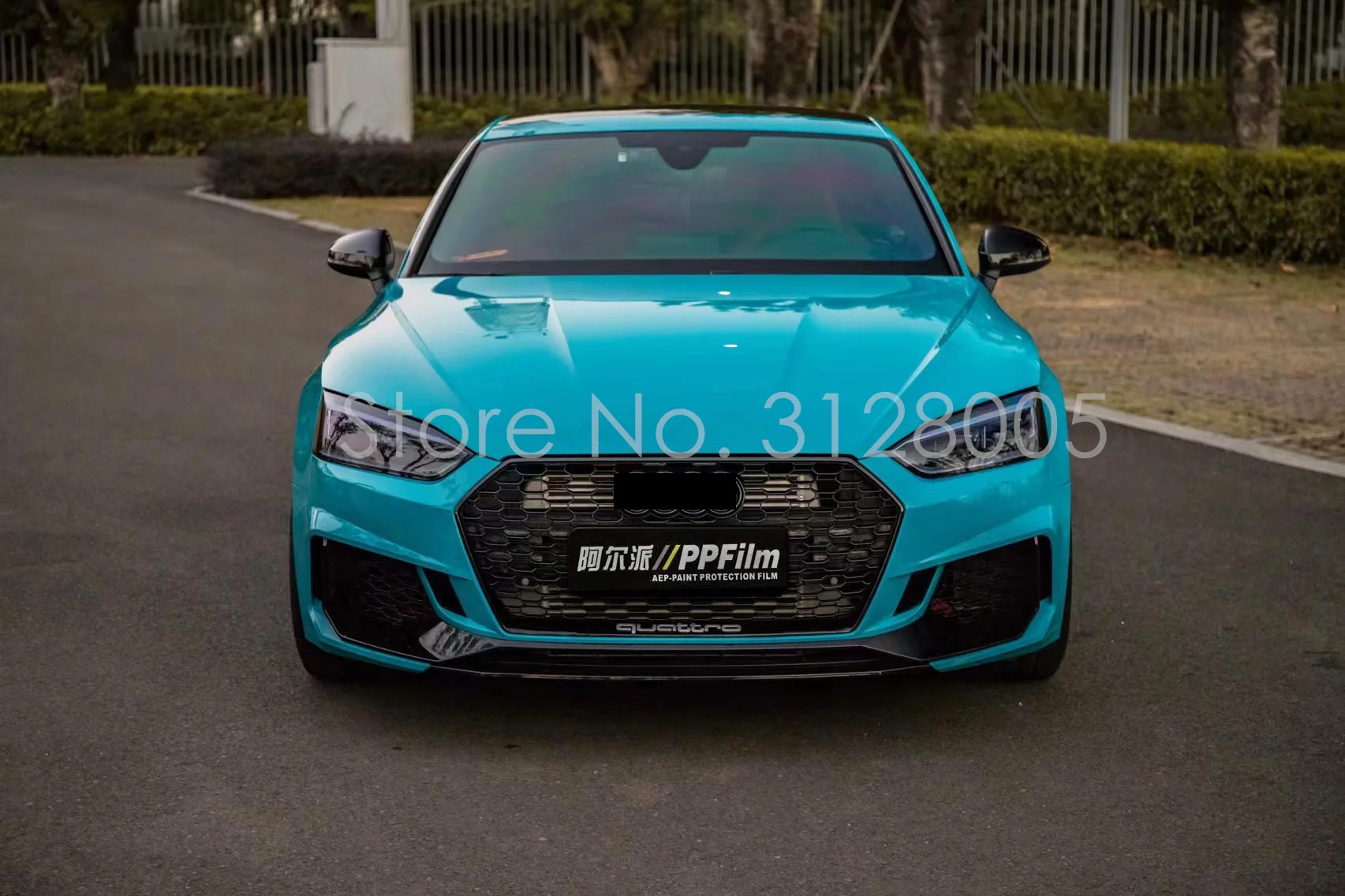 Super basah PET Gloss Miami Blue AEP Film kualitas tinggi bungkus mobil vinil warna perubahan stiker untuk mobil penutup Film