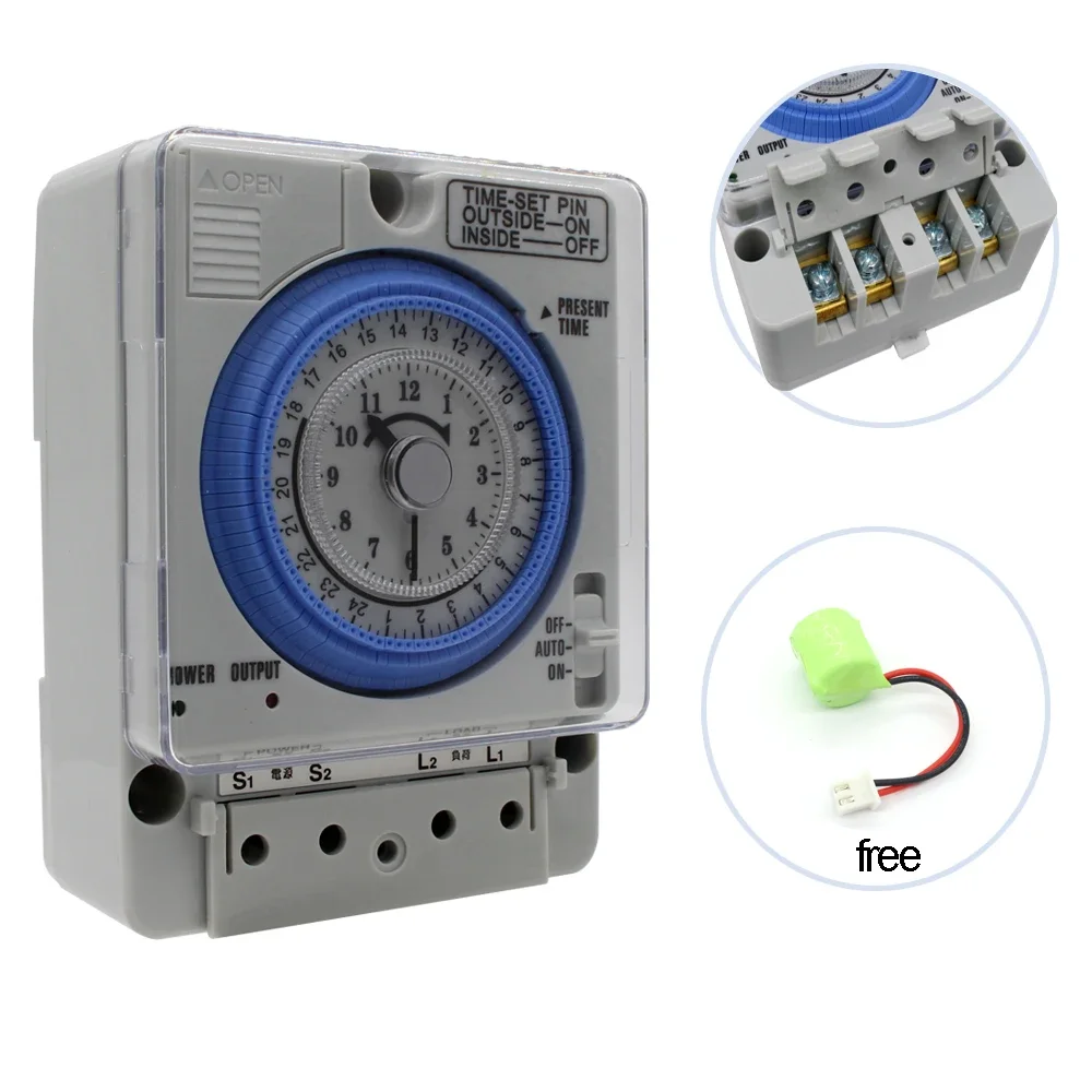 ManHua TB35N 100-240V 15A Din Rail Water Heater Programmable Timer switch Time Controller Mechanical Timer Switch