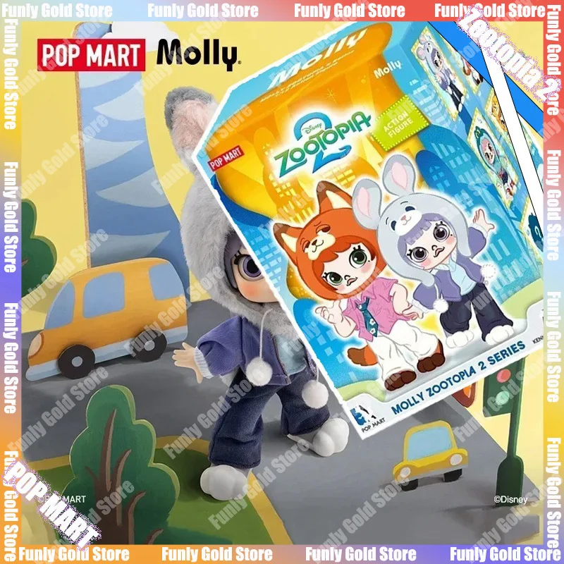 

POP MART Molly Zootopia 2 серии 1/12 слепая коробка фигурка милый сюрприз загадочная коробка фигурка Коллекционная модель игрушки подарки