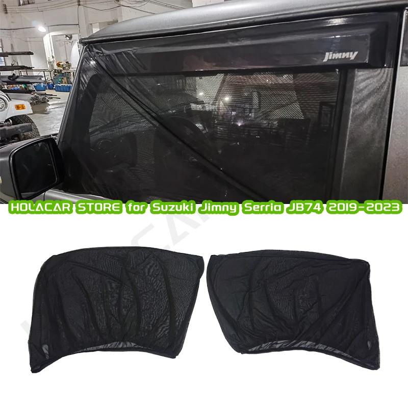 2PCS Car Front Window Insect Net Mesh for Suzuki Jimny JB74 JB64 2019-2023 Car Curtain Anti-UV Mesh Visor Cover JB74 Accessories