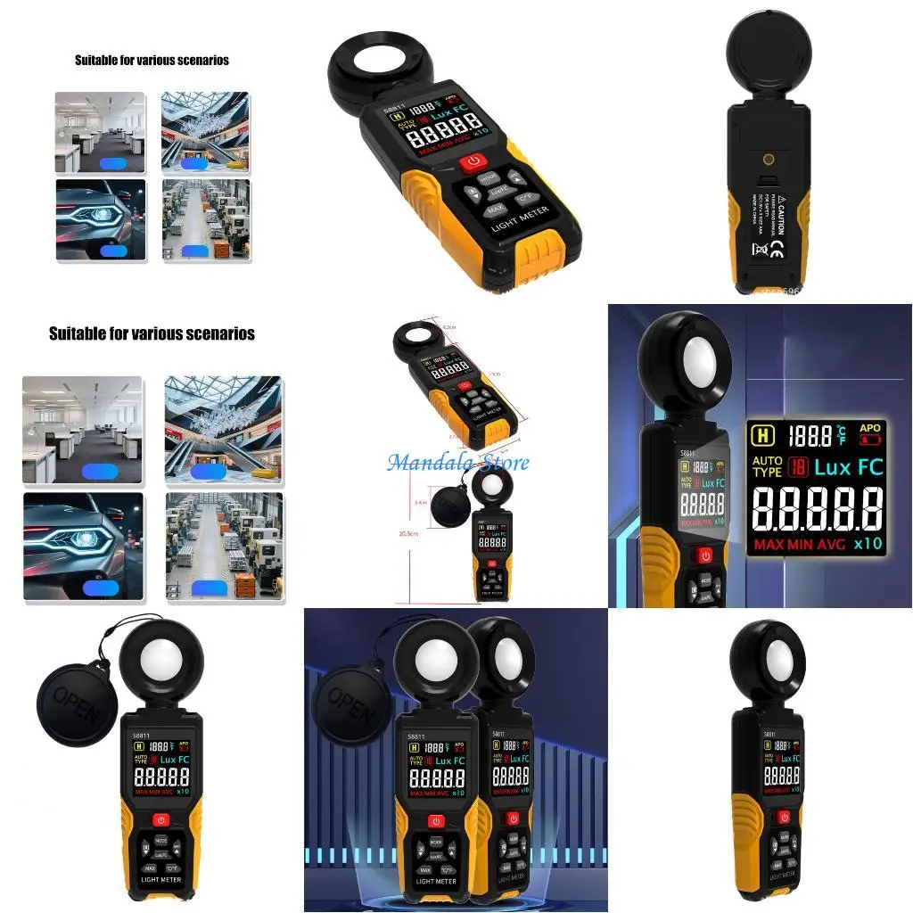 

U2JC Digital Light Meter Luxmeter 5 Digit LCD Display 0~200,000 Measurement Ranges