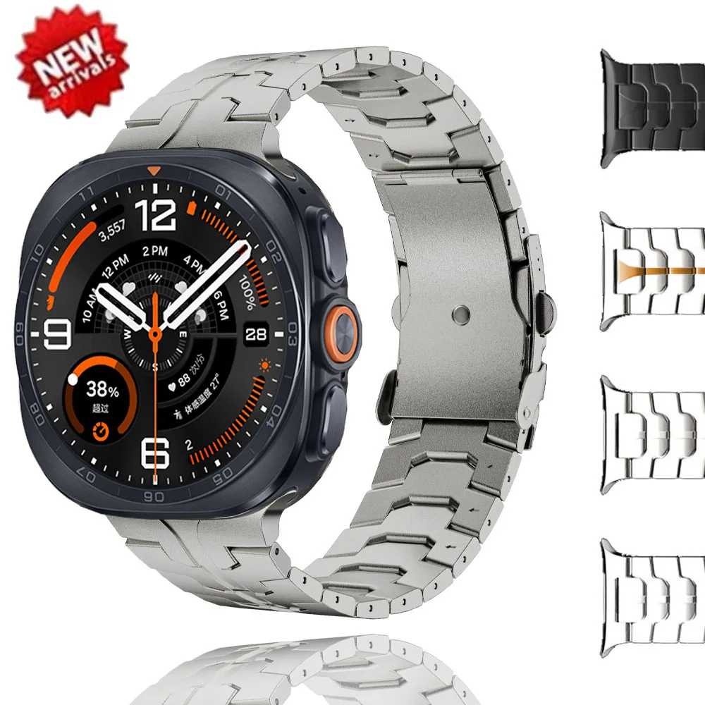 Edelstahlarmband für Samsung Galaxy Watch Ultra2 2026, Armband mit faltbarer Schnalle ohne Lücke für Galaxy Watch Ultra 47 mm