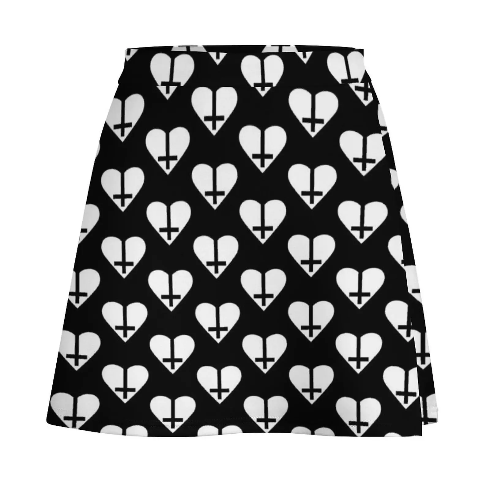 Heart Inverted Cross, Goth Design, Gothic Design for Goth and Gothic Fans. Goth Subculture. Mini Skirt