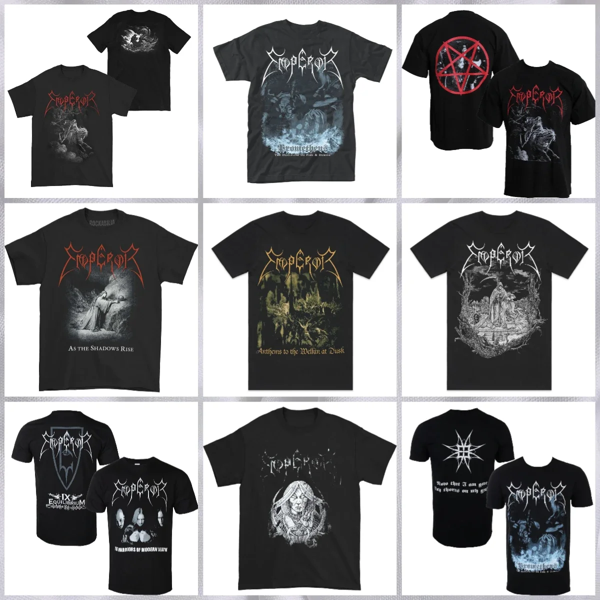 Camiseta con estampado de emperador 1991, camiseta de algodón de gran tamaño de Hip Hop para hombres y mujeres, camiseta Retro americana oscura de Metal negro Rock, camiseta de calle