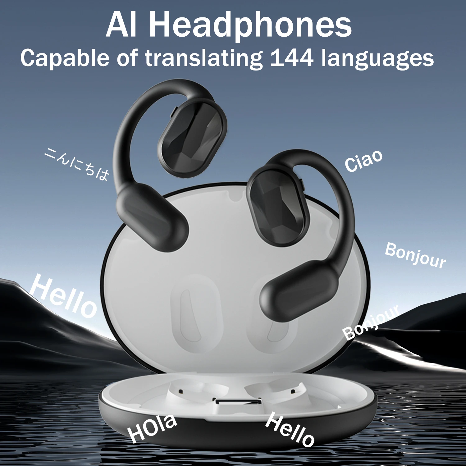 

MZYJDM AI Translator Earbuds 144 Languages BR9 Bluetooth 5.4 TWS Wireless Headphones Open Ear OWS Earphones HiFi Sound Headsets
