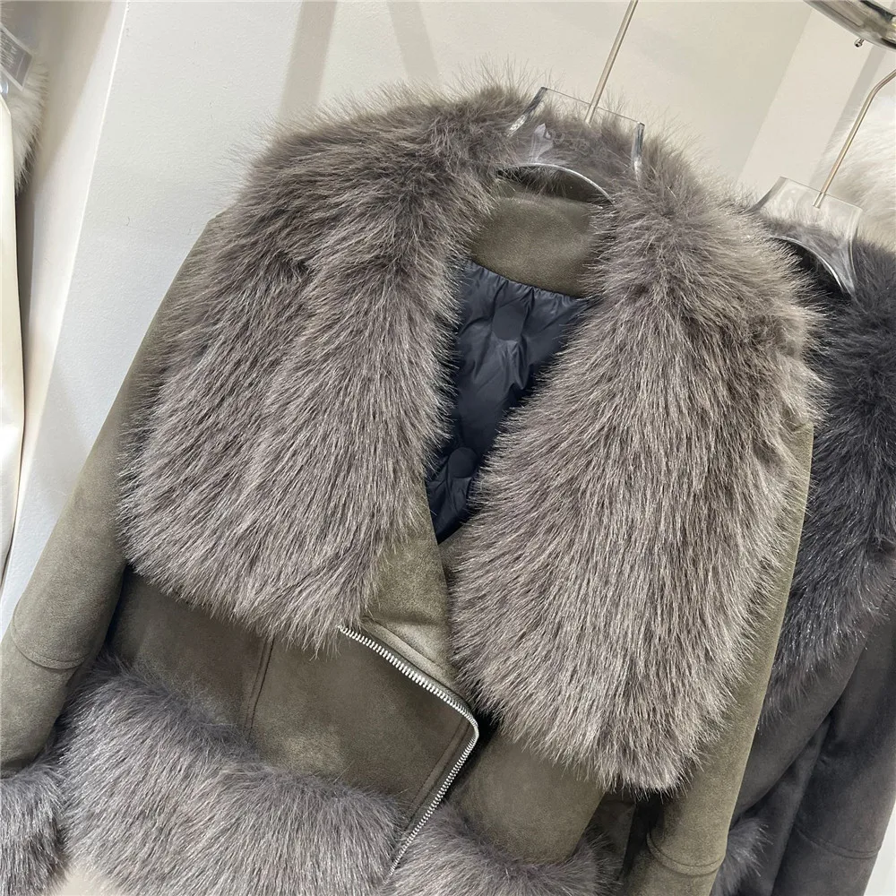 Winter new faux fox fur coats for women short Korean Double-sided fur coat fashion Stylish Female Outwear cotton coat Y4728