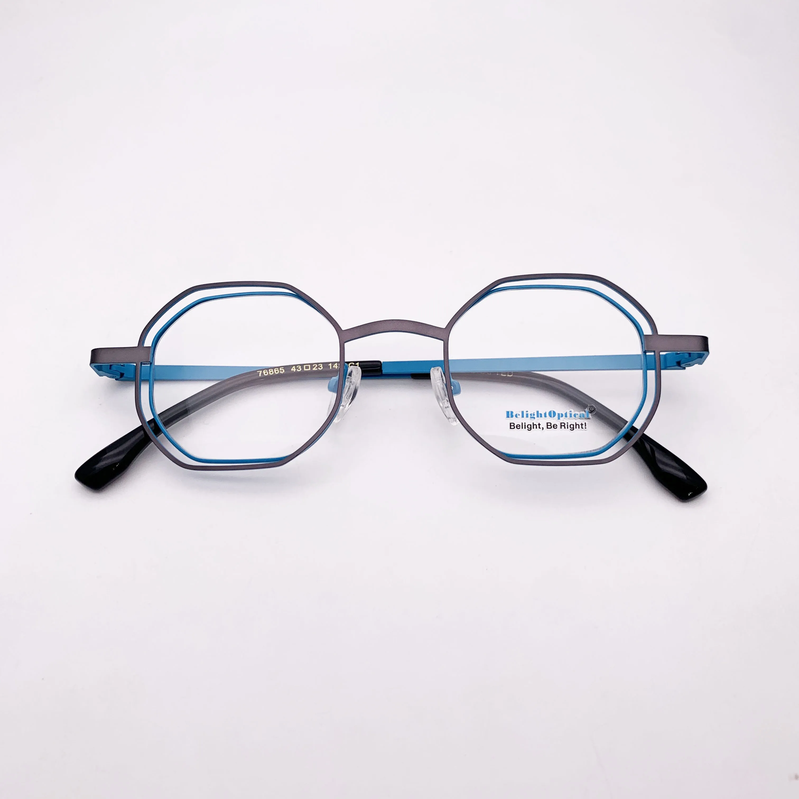 Fancy Colorful Vintage Metal Double-deck Pear Shape Optical Glasses Spectacle Frame Prescription Lens Women Style 76865