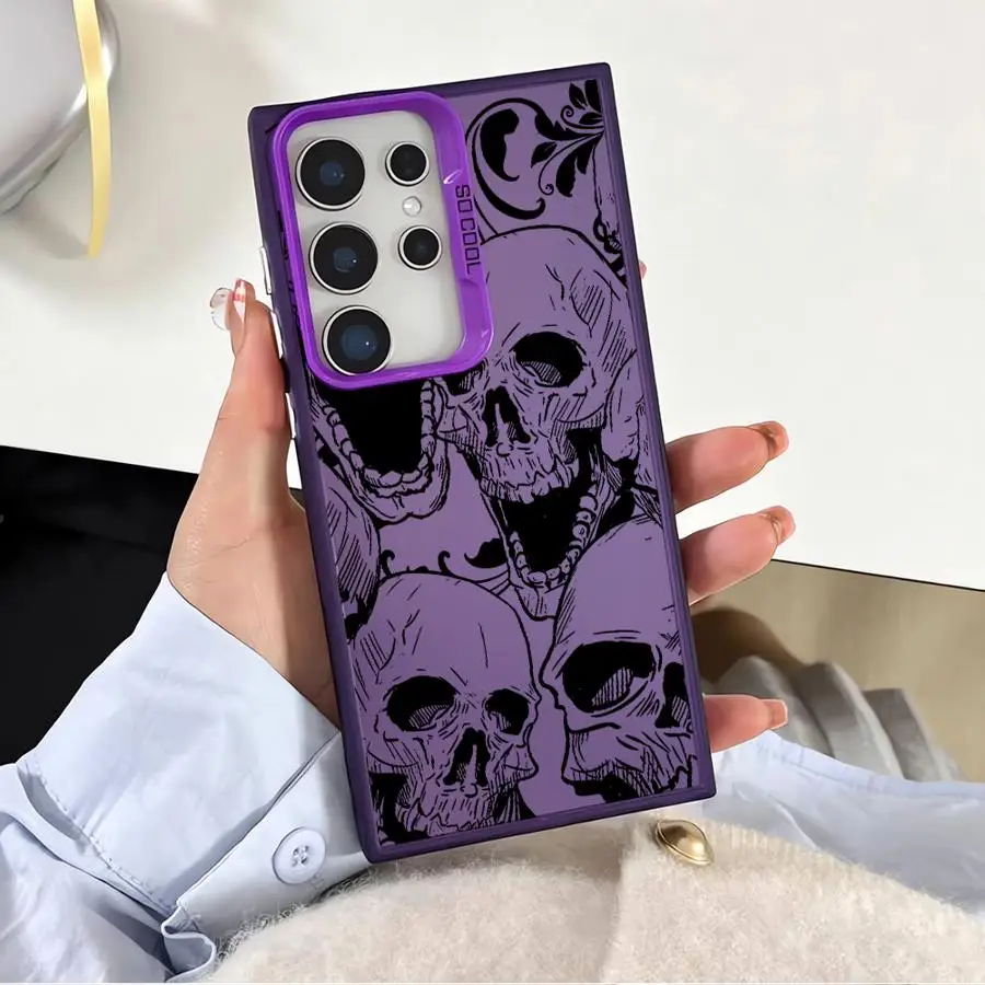 مرعبة كول الجمجمة لينة غطاء الهاتف حقيبة لهاتف سامسونج غالاكسي S21 نوت 20 الترا S20 FE S24 الترا S25 S22 الترا S23 S25 زائد S24 #6