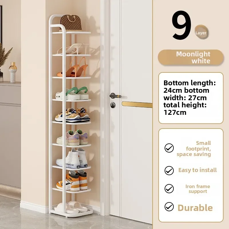 New model The narrow style at the door of the shoe rack is easy to put on the shoe rack to store the wrought iron shoe cabinet.