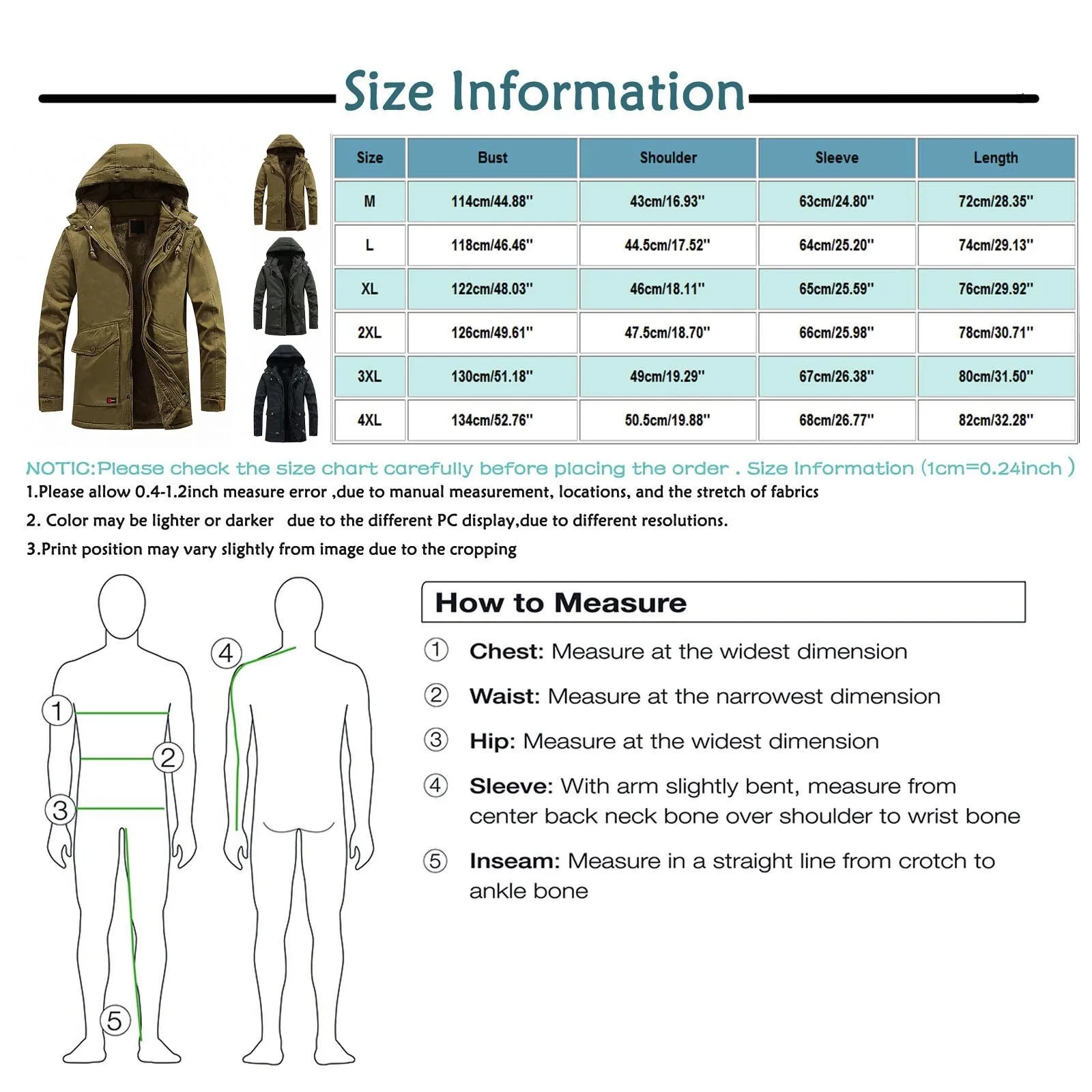 Hooded Jacket Men Winter Warm Parka Casual Thick Hoodie Outdoor Windproof Coat Men'S Loose Cotton Coat Work Jacket 2026 T1 - view 6
