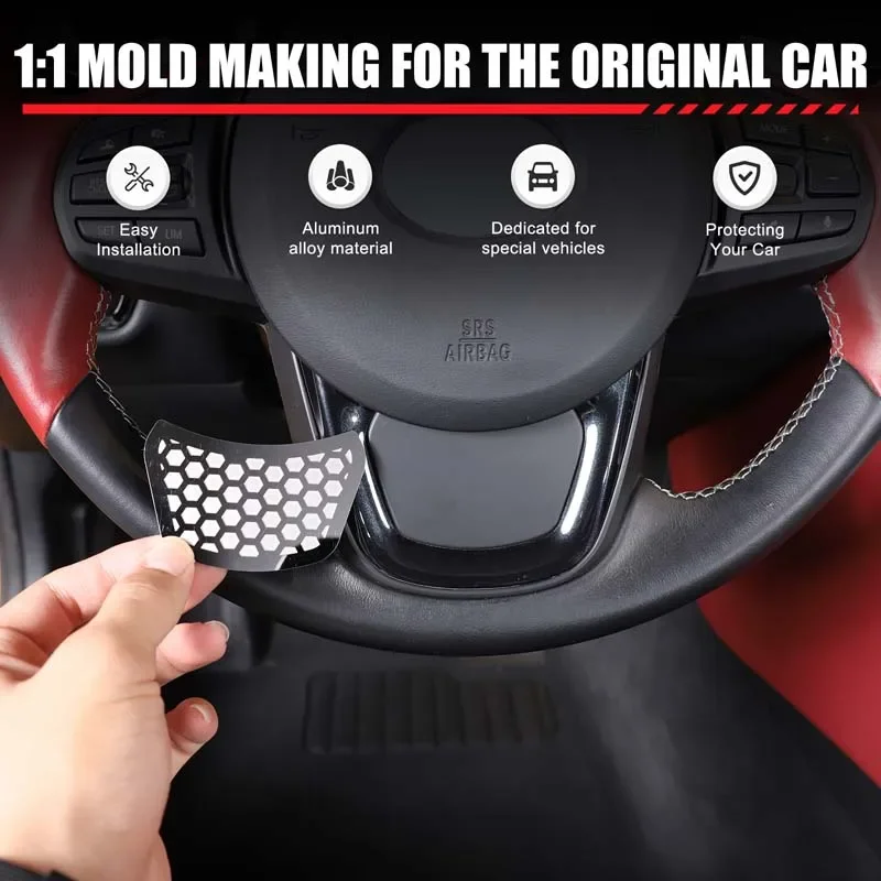 

Stainless Steel Silver Car Steering Wheel Chin Decorative Sticker Interior Car Accessories For Toyota GR Supra A90 2019-2024