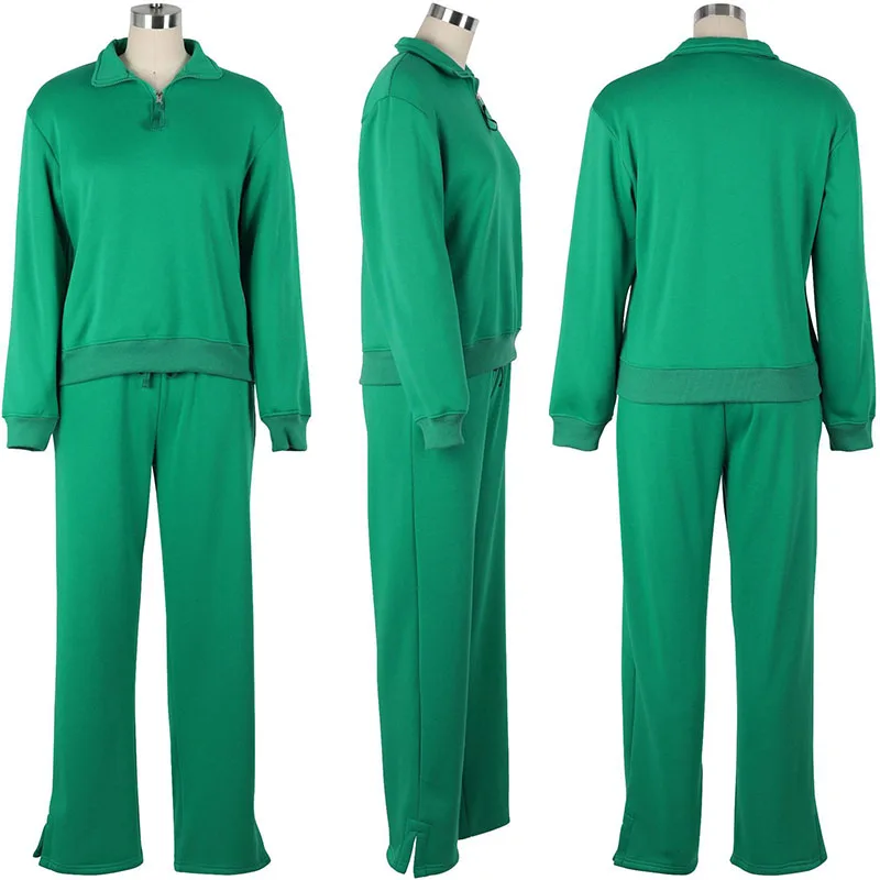 Casual Fall Winter Sets Womens 2 Piece Sweat Suit Long Sleeve Sweatshirt Top and Wide Leg Pants Matching Sets Outfits Tracksuit