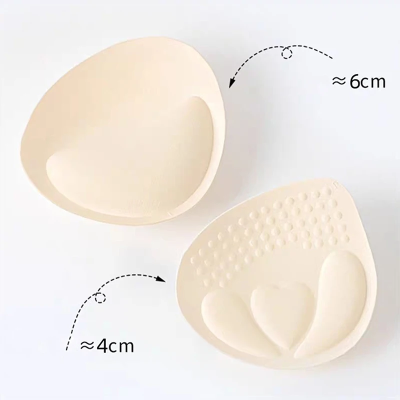 1 Pair Latex Chest Pad Breathable Bra Pads Inserts Removable Women\'s Sports Cups Bra Pads Or Swimsuit Insert 4cm/6cm