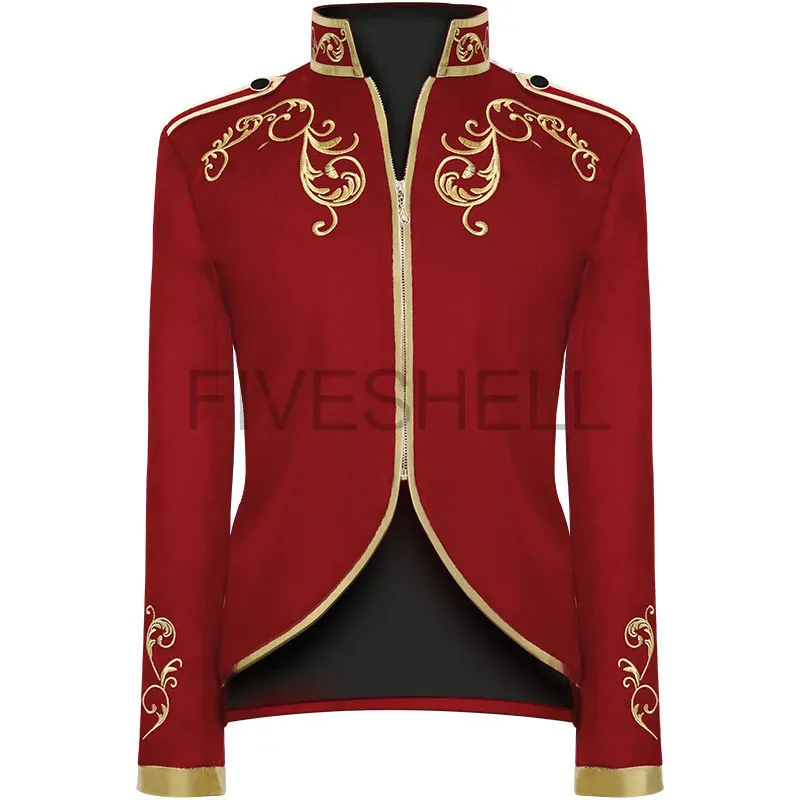 Zizi 2025 Cosplay Medieval bordado dorado rey Príncipe renacentista disfraces de Halloween chaqueta prendas de vestir traje superior rojo negro azul W