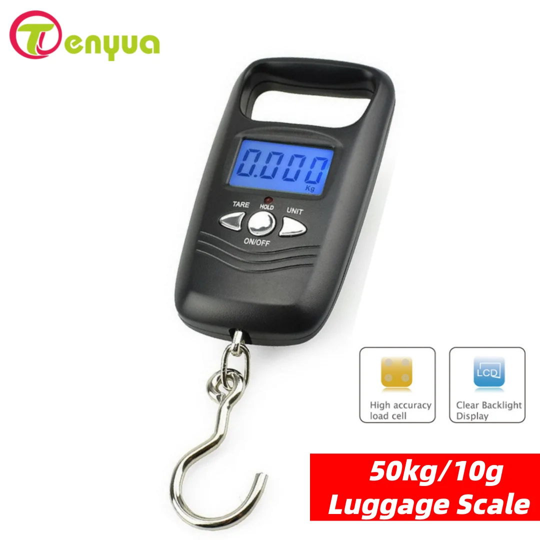 50kg/10g Weight Mini Hanging Scale Pocket LCD Digital High-accuracy Luggage Scale Portable Weighting Fishing Hook Scale