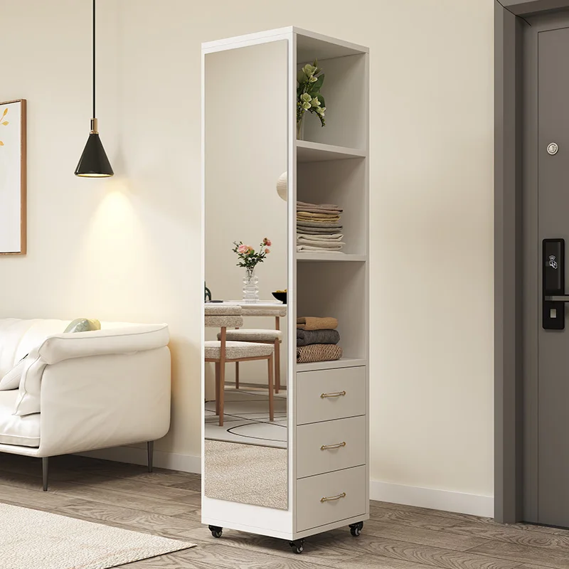 

Clothes mirror Home fitting mirror Integrated hanger Living room Bedroom Rotating storage Multifunctional entrance Full body