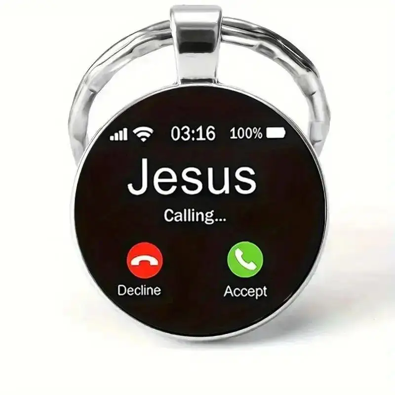 3/5PCS Jesus Calling Keychain, Christian Key Ring Gift, Faith Inspirational Keychain, Religious Gift for Men Women, God Bless You Reminder