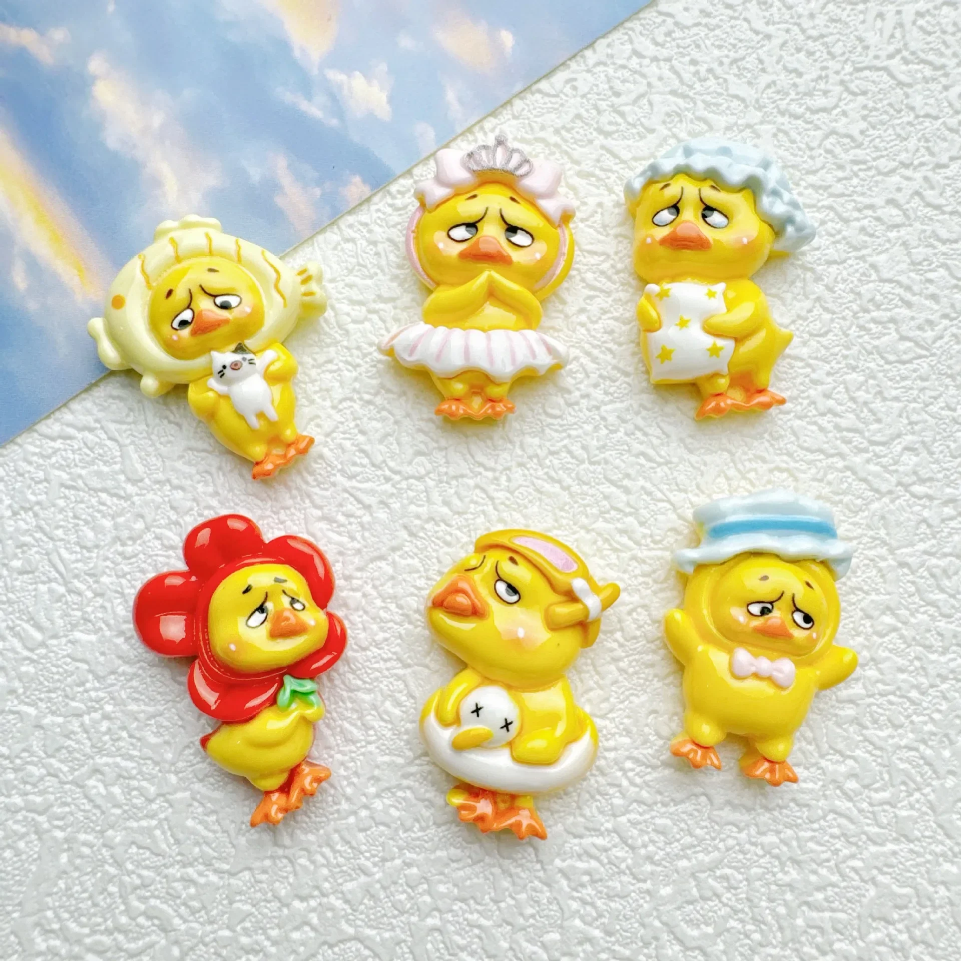 5pcs Funny Mengmeng duck cartoon resin flatback diy jewelry accessories crafts materials