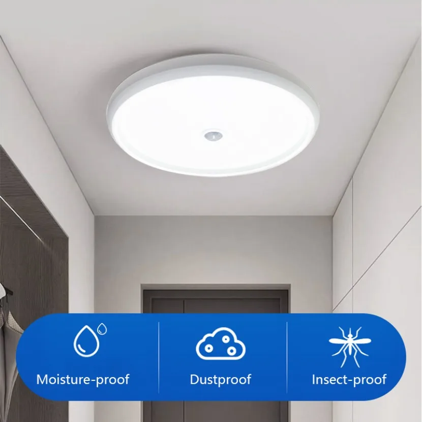 PIR Motion Sensor LED Ceiling Light Human Infrared Induction Ceiling Lamp Entrance Balcony Corridor Staircase Garage Fixtures