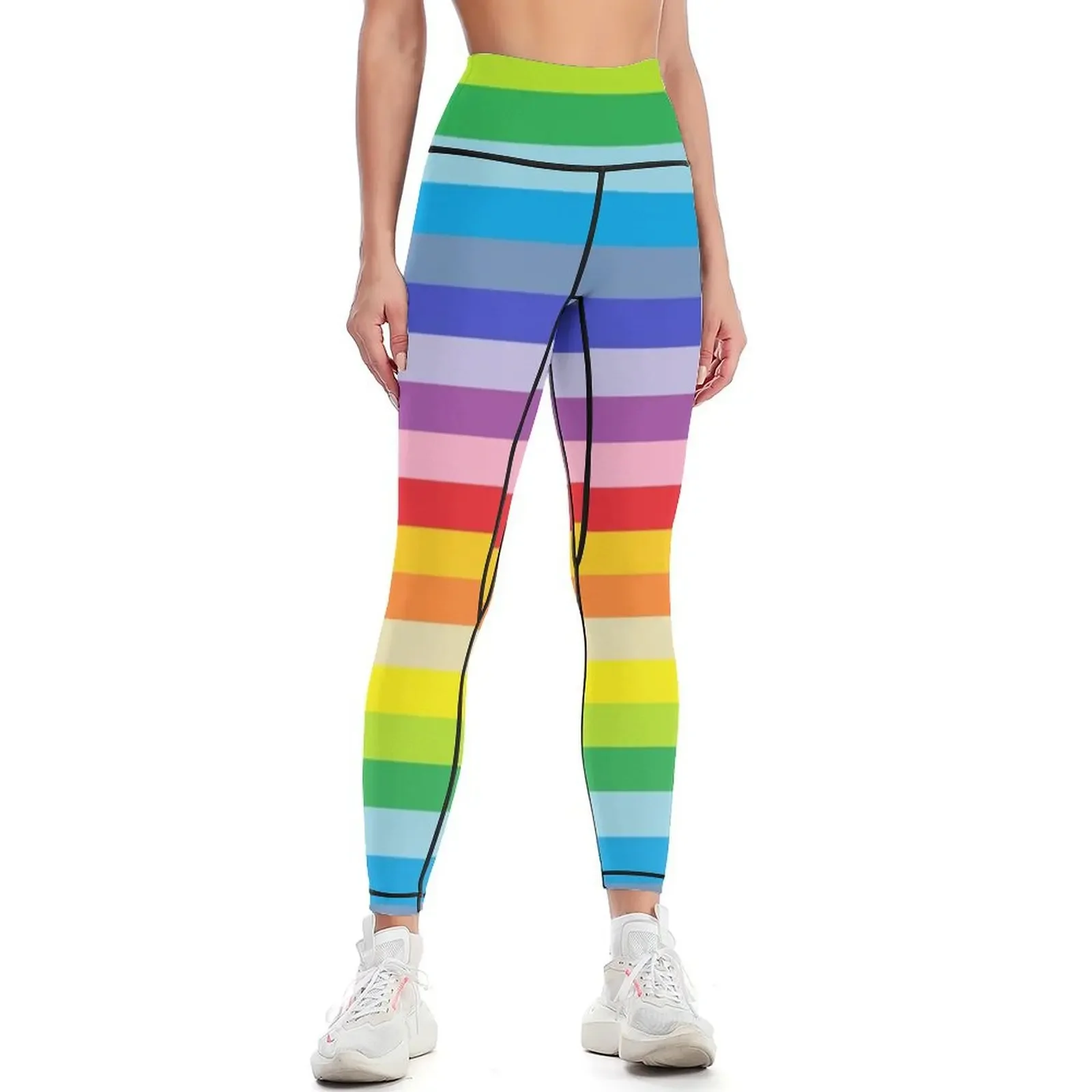 

A Broader Spectrum Rainbow Stripes Leggings gym pants sports for Womens Leggings