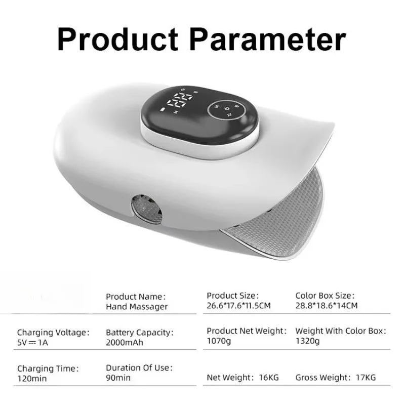 New Finger-type Wireless Remote Control Cordless Finger Stretching Heated  Hand Massager
